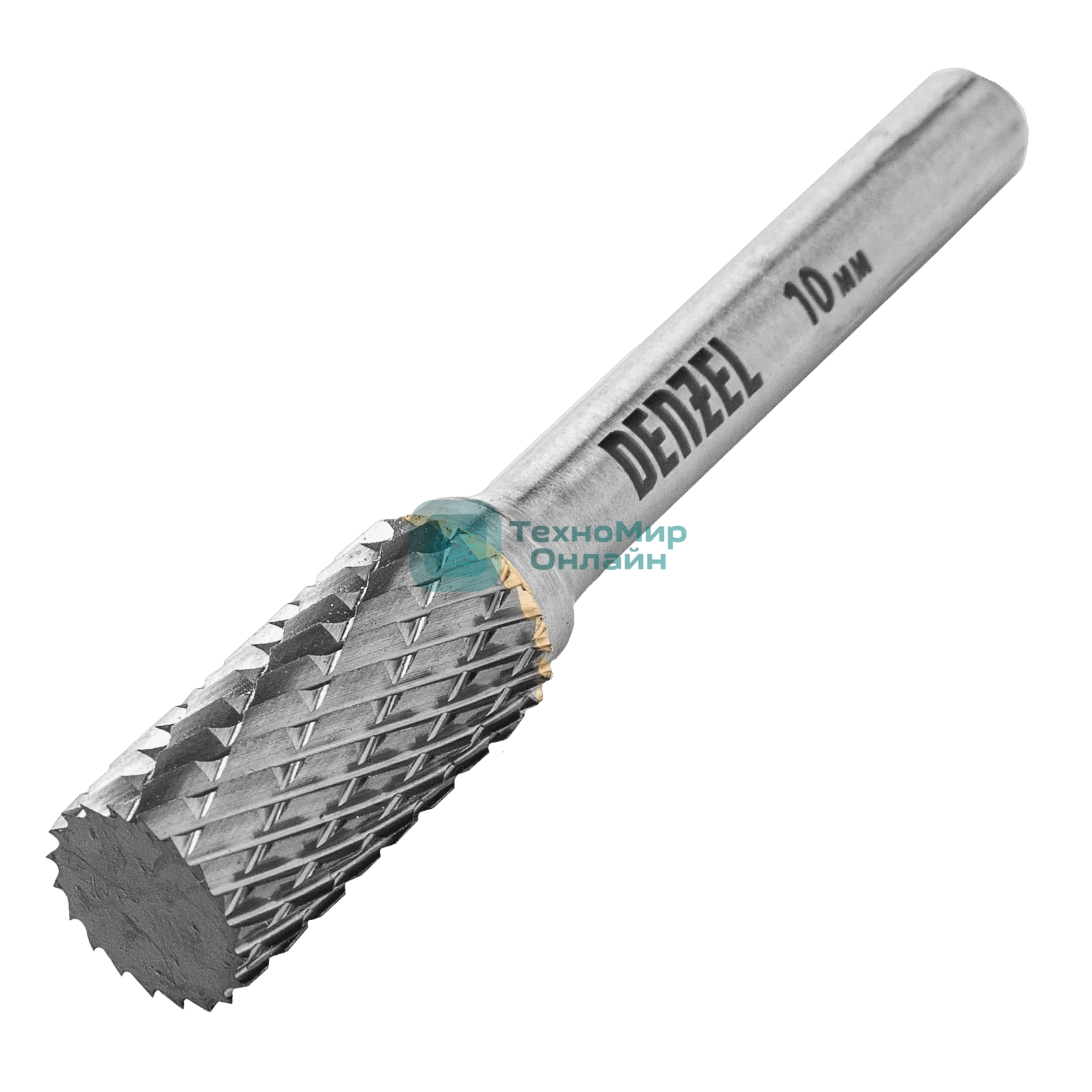 Борфреза по металлу Denzel твердосплавная, цилиндрическая, тип-А, 10 мм