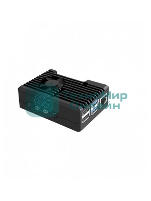 Корпус Qumo Aluminum case with black fan, Raspberry Pi 4, black(RS022)
