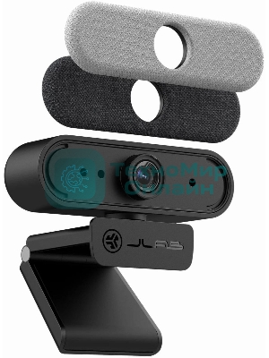 Веб-камера JLab Epic 2560x1440, 30 кадр/с, USB Type-A, микрофон (2 шт), автоматическая фокусировка, автоосвещение, универсальное крепление