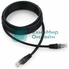 Патч-корд UTP Cablexpert PP12-10M/BK кат.5e, 10м, литой, многожильный, черный