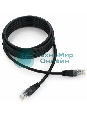 Патч-корд UTP Cablexpert PP12-10M/BK кат.5e, 10м, литой, многожильный, черный