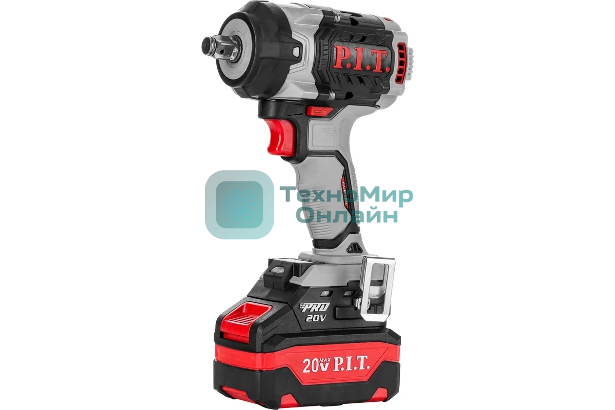 Гайковерт P.I.T. IMPACT аккум. бесщеточный PIW20H-600A/2 (20В, 600Нм, 1/2