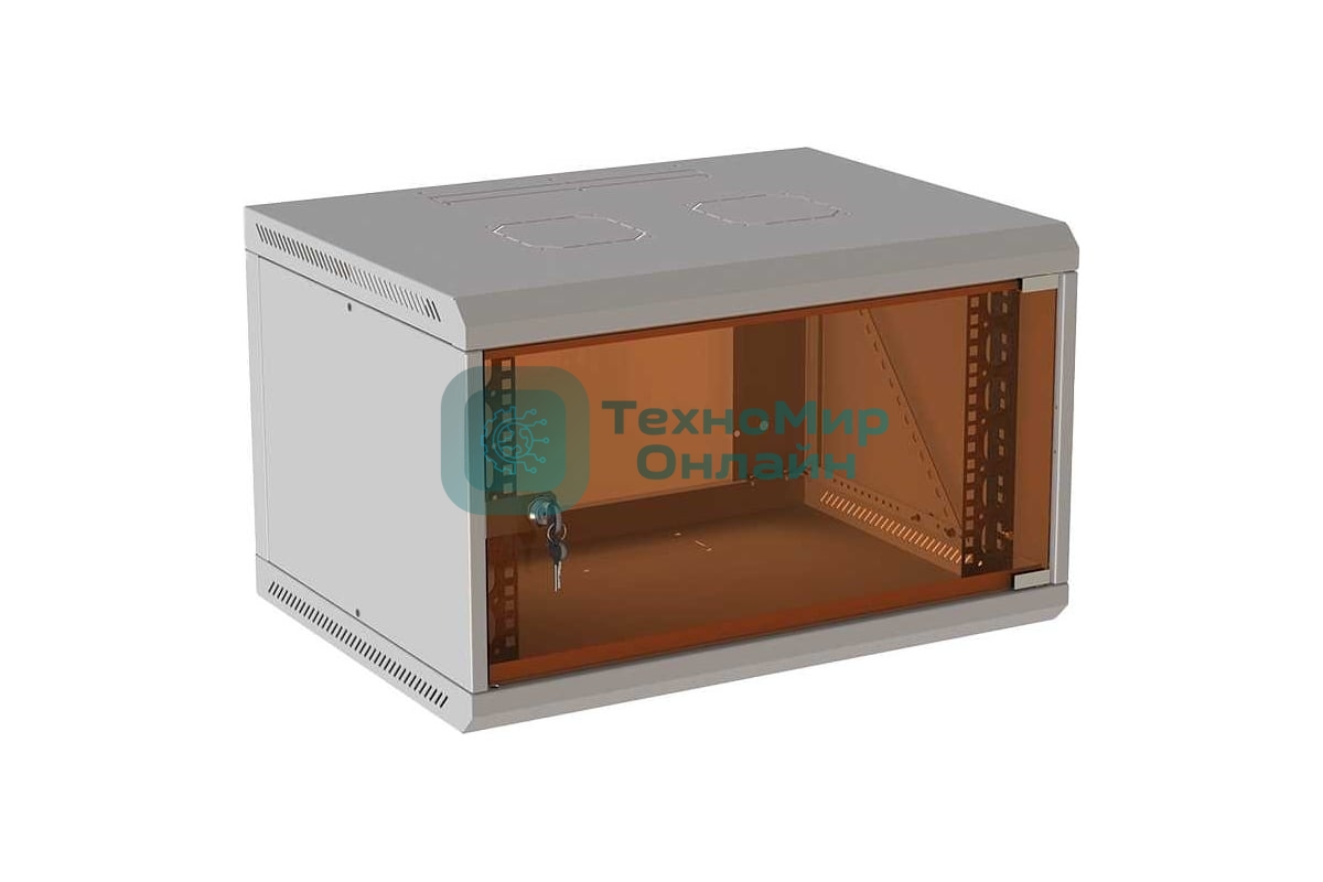 Шкаф коммутационный Suprlan (05-1093) настенный 12U 600x450 мм пер. дв. стекл направл. под закл. гайки 70 кг RAL 7035 385 мм 19 кг 500 мм