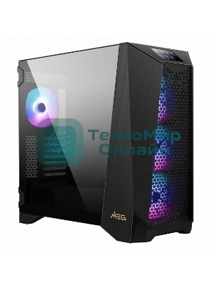 Компьютерный корпус MSI MEG PROSPECT 700R Mid-Tower, E-ATX, 2xUSB 3.2, 1xUSB-C, Audio I/O, 4x140 ARGb fan, Laminated Tempered Glass, (41556)