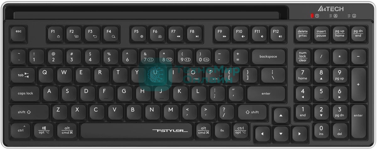 Клавиатура беспроводная A4Tech Fstyler FBX70C, USB, Bluetooth/Радиоканал, черный