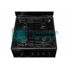 Плита газовая Kraft KF-FSK5301GbL черный, конфорок 4 газовых, духовка 58 л, 50 см x 85.5 см x 55.6 см