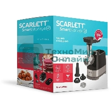 Мясорубка электрическая Scarlett SC-MG45S66 черный, 2200 Вт, 2.5 кг/мин, реверс, защита от перегрузки, насадки - 4