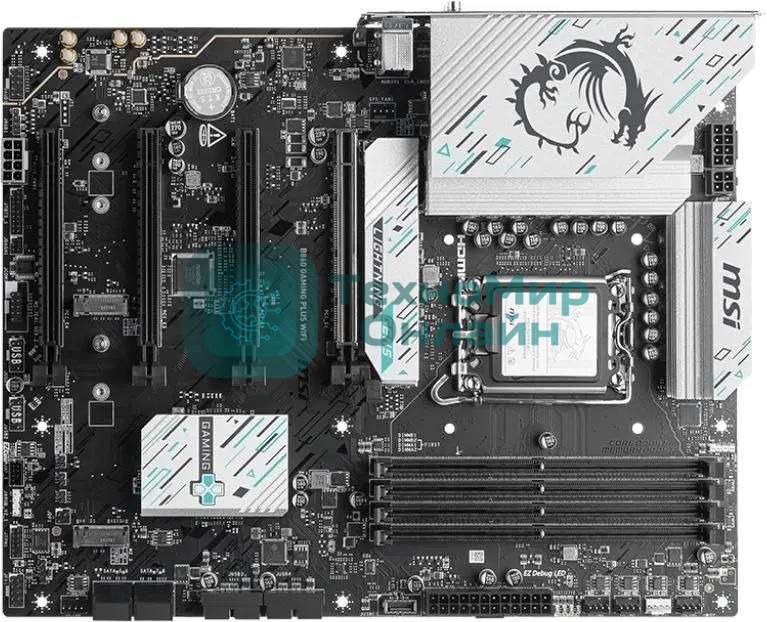 Материнская плата MSI B860 GAMING PLUS WIFI, LGA 1851, Intel B860, 4xDDR5, 4xSATA, 3xM.2, 1xPCIe 4.0 x4, 1xPCIe 5.0 x16, 1xDP, 1xHDMI, 1xUSB-C, 1x 5Gb LAN, 4xUSB-A 2.0, 2xUSB-A 3.2 Gen 1, 2xUSB 3.2 Gen 2, 7.1, 3x3.5 мм, ATX