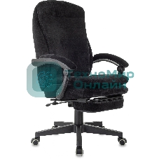 Кресло руководителя Бюрократ T-9950MSG-F Fabric черный Light-20, крестов. пластик, подст. для ног