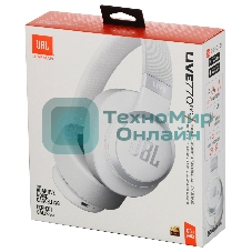 Беспроводные/проводные наушники JBL Live 770NC белый, полноразмерные, Bluetooth + проводной, адаптивное шумоподавление