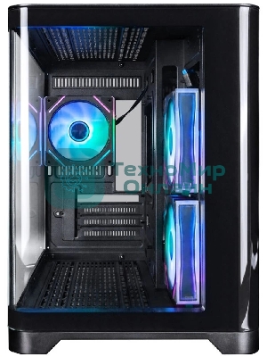 Компьютерный корпус 1STPLAYER UVIEW UV6 ARGB черный mATX 3x120мм ARGB fans UV6-BK-2FC7R-1FC7