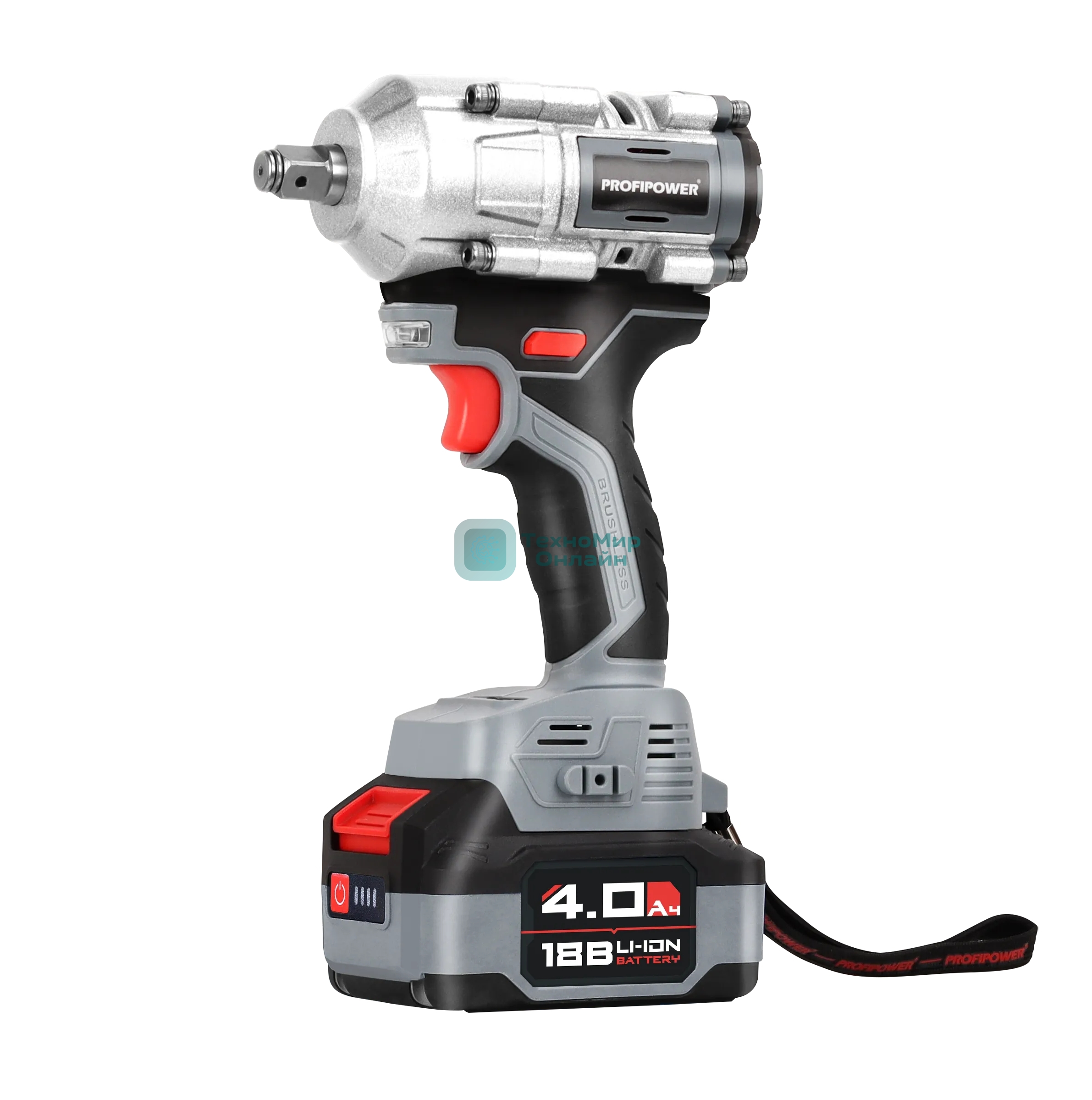 Аккумуляторный гайковерт бесщеточный ударный ProfiPower T-500N (Li-ion-1шт, 4.0А·ч, 500Нм, ударная головка 17/19/21мм, З/У, в кейсе)