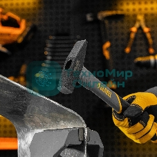 Молоток слесарный Denzel 400 г, кованый, фибергласовая рукоятка c TPR покрытием