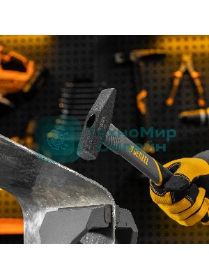 Молоток слесарный Denzel 400 г, кованый, фибергласовая рукоятка c TPR покрытием