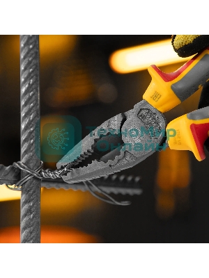 Плоскогубцы комбинированные Denzel диэлектрические трехкомпонентные рукоятки до 1000 В, 180 мм