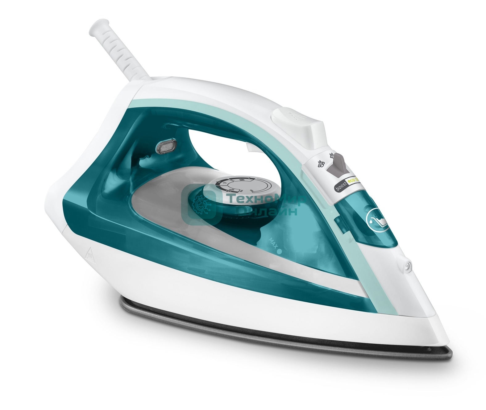 Утюг Tefal FV1R10F1 бирюзовый, 2000 Вт, 24 г/мин, 90 г/мин, 200 мл