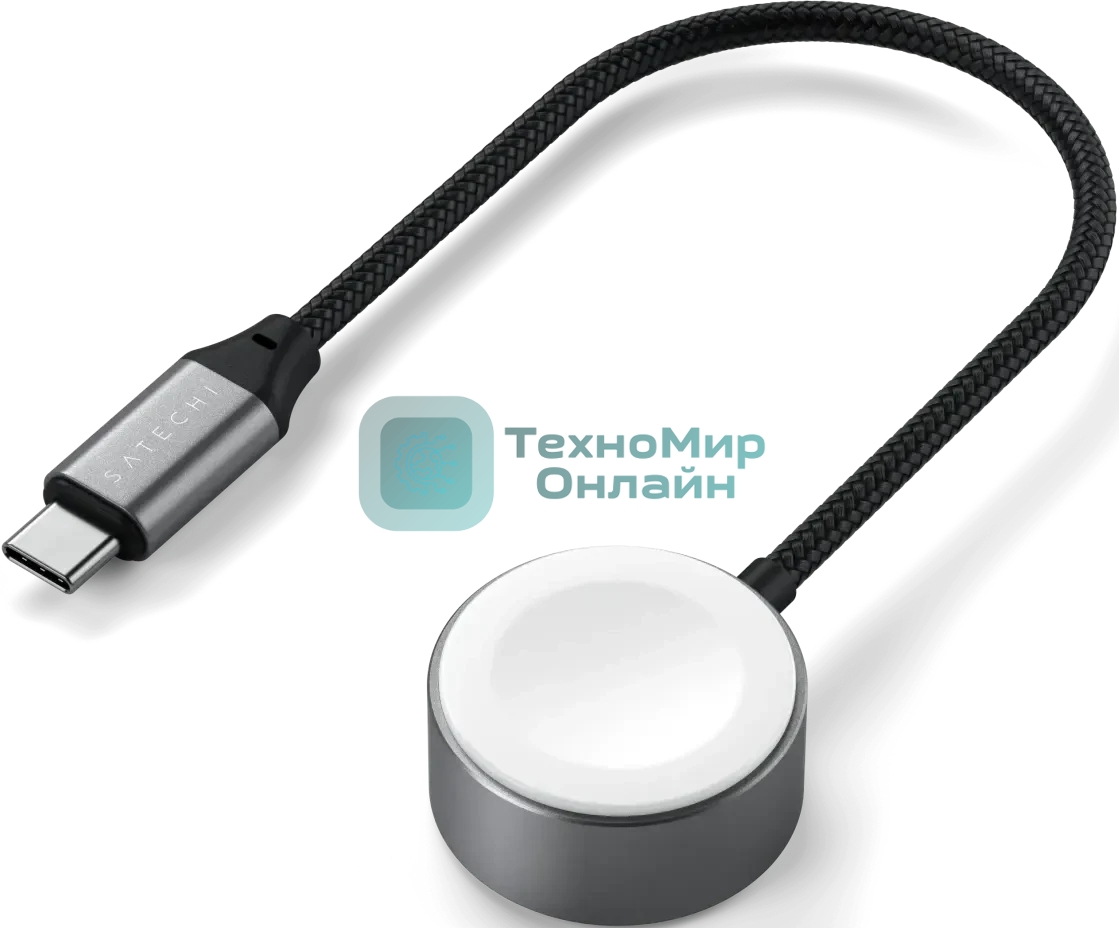 Кабель зарядный Satechi USB-C Magnetic Fast-Charging Cable для Apple Watch, серый космос