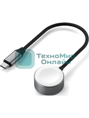 Кабель зарядный Satechi USB-C Magnetic Fast-Charging Cable для Apple Watch, серый космос
