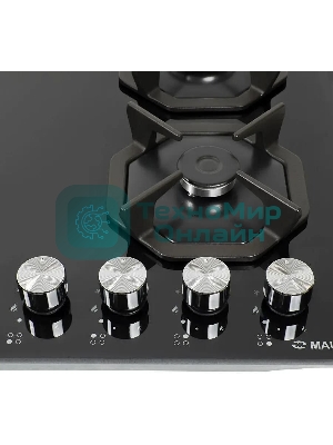 Газовая варочная панель Maunfeld EGHG.64.2CB/G, 4 конфорки, закаленное стекло, черный