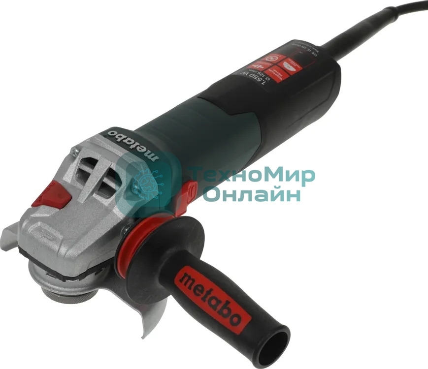 Угловая шлифовальная машина Metabo WE 15-125 Quick 1550вт, 125мм, 3.5Нм,эл-ка, 11000 об/мин, кейс, вес 2.5 кг