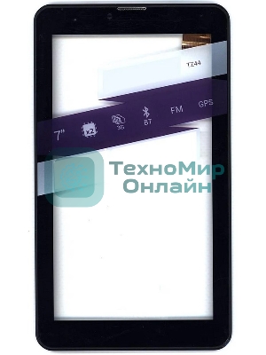 Сенсорное стекло (тачскрин) для Irbis TZ44 TZ45, черное с рамкой