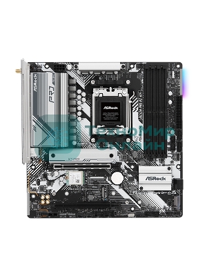 Материнская плата ASRock B650M PRO RS WIFI, Socket AM5, AMD B650, 4xDDR5-5200, HDMI+DP, 2xPCI-Ex16, 4xSATA3(RAID 0/1/10), 3xM.2, 8 Ch Audio, 1x2.5GLan, WiFi, (4+4)xUSB2.0, (3+4)xUSB3.2, (1+1)xUSB3.2 Type-C™, mATX, RTL, {}