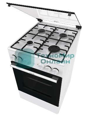 Плита комбинированная Gorenje GK5A21WH белый, конфорок 4 газовых, духовка 68 л, 50 см x 85 см x 59.4 см