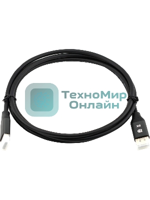 Кабель аудио-видео Cactus CS-DP-DP-1.4-2 DisplayPort (m)/DisplayPort (m) 2м. позолоч.конт. черный