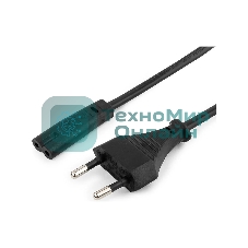 Шнур PowerCube ШВВП-АП 2*0,75 S52C7-250-2,5-1,8, черный, 1,8 м, S52 - C7, 2-pin