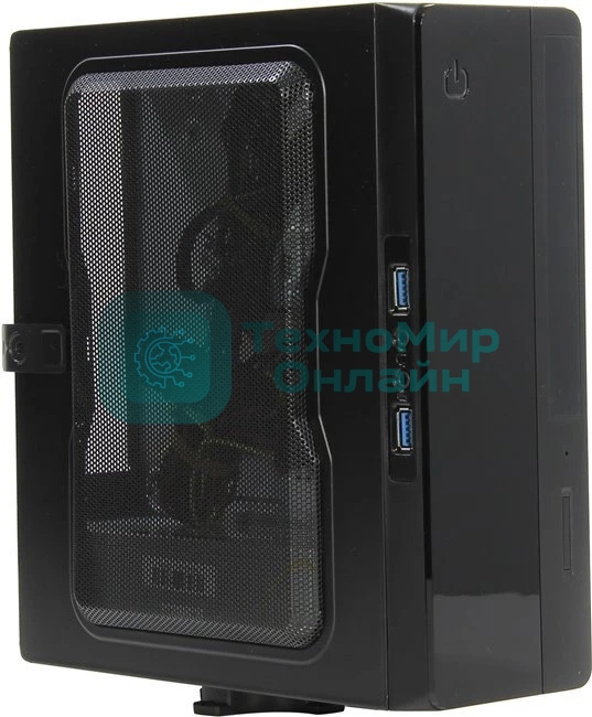 Компьютерный корпус Powerman EQ101BK slim ATX 200W Black 6117857 (8см Fan, 2* USB 3.0, Audio, PM-200ATX-PRO APFC)