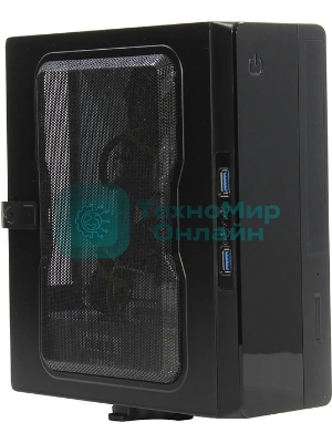 Компьютерный корпус Powerman EQ101BK slim ATX 200W Black 6117857 (8см Fan, 2* USB 3.0, Audio, PM-200ATX-PRO APFC)