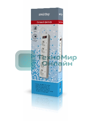 Сетевой фильтр Smartbuy (SBSP-50-W) - 5 роз х 5 м - белый