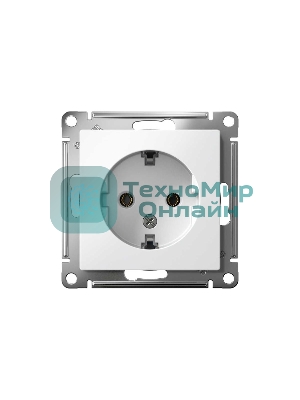Механизм розетки 1-м СП AtlasDesign с заземл. 16А белый, SchE ATN000143