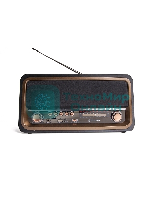 Радиоприемник портативный Сигнал БЗРП РП-336 черный/коричневый USB microSD