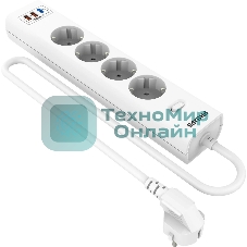 Сетевой фильтр Philips CHP8246WB/51 3м, 4 розетки, белый