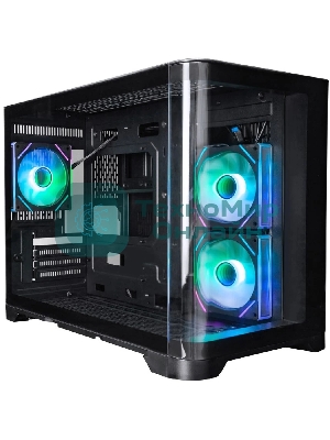 Компьютерный корпус 1STPLAYER UVIEW UV6 ARGB черный mATX 3x120мм ARGB fans UV6-BK-2FC7R-1FC7