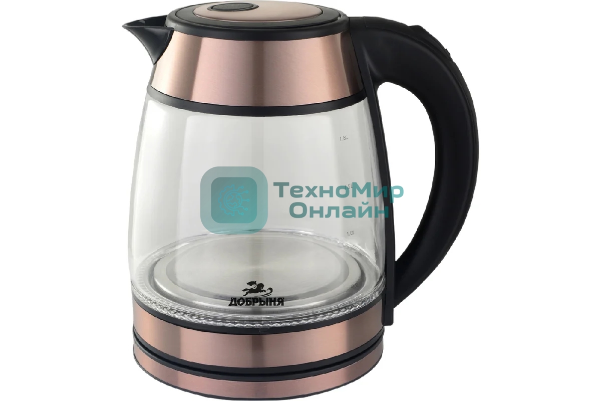 Чайник электрический Добрыня DO-1262 медь, 1.8 л, 1.8кВт