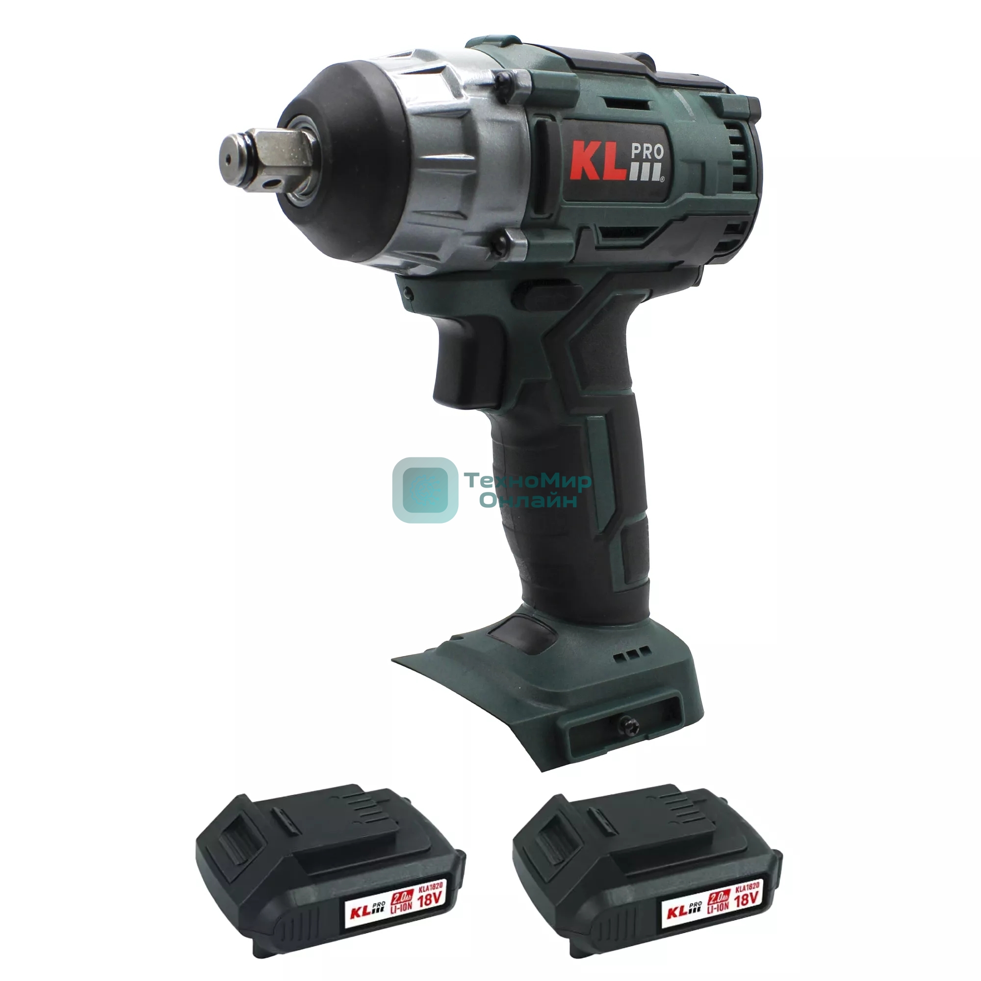 Профессиональный бесщеточный гайковерт аккумуляторный KLPRO KLSS18B-20 (18В, Li-ion-2шт, 2.0А·ч, 250Нм, 2 скорости, подсветка,З/У,в кейсе)