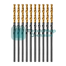 Сверло по металлу Denzel 2 мм, HSS-Tin, Golden Tip, 10 шт.