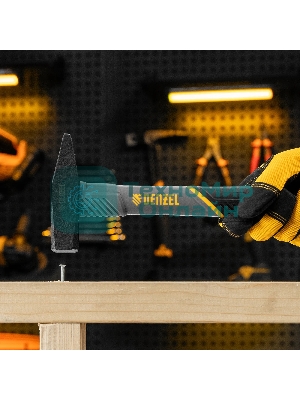 Молоток слесарный Denzel 400 г, кованый, фибергласовая рукоятка c TPR покрытием