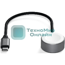 Кабель зарядный Satechi USB-C Magnetic Fast-Charging Cable для Apple Watch, серый космос