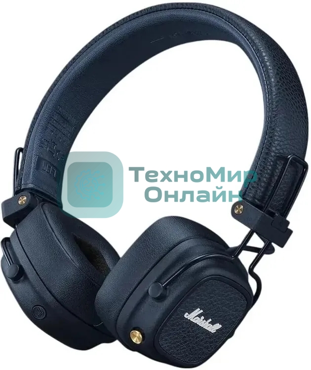 Беспроводные/проводные наушники Marshall Major V синий, накладные, Bluetooth + проводной, беспроводная зарядка, до 100 ч