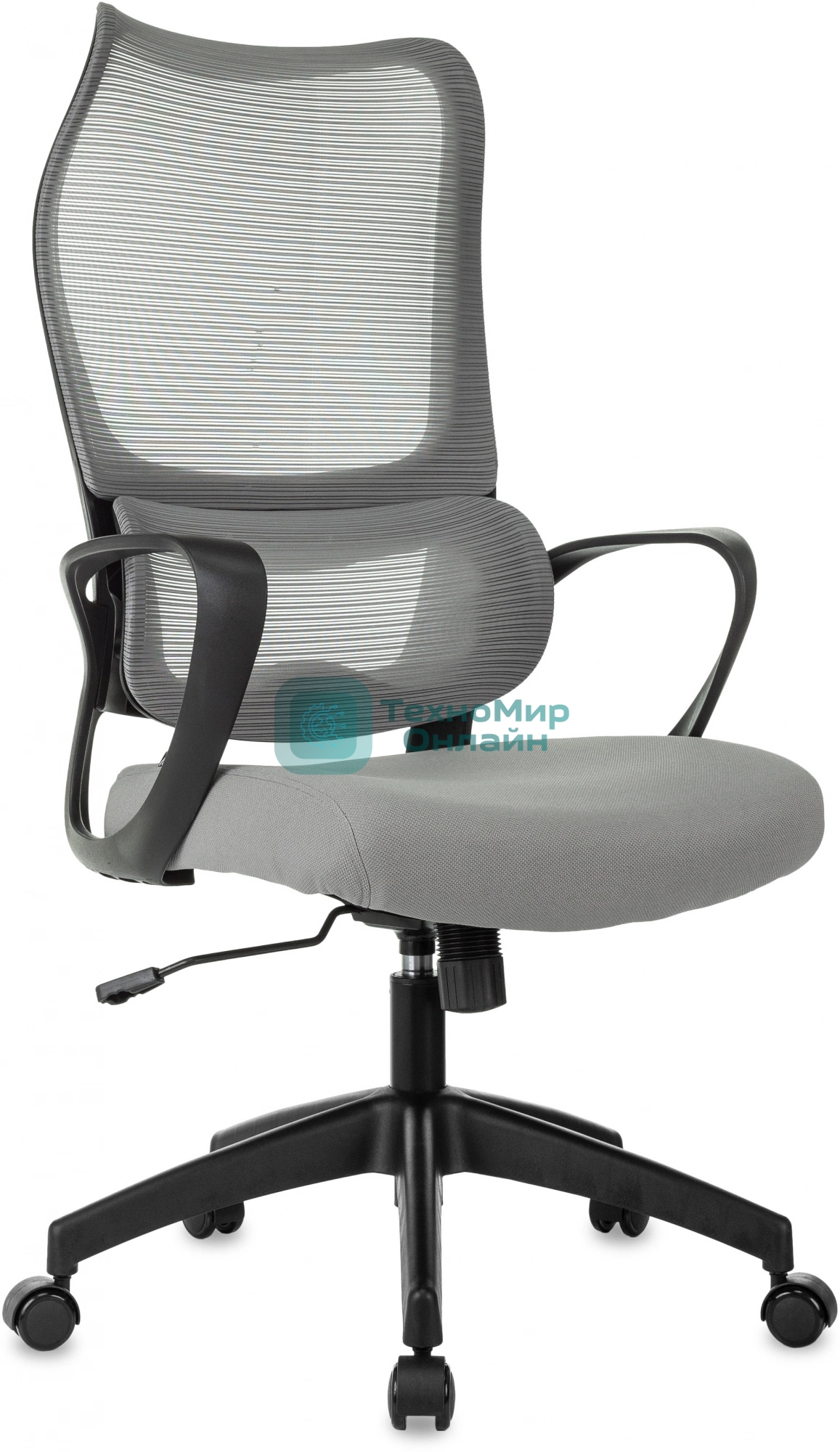 Кресло руководителя Бюрократ Sigma 2 серый, сетка/ткань, крестов. пластик