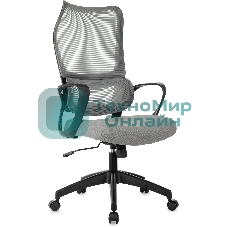 Кресло руководителя Бюрократ Sigma 2 серый, сетка/ткань, крестов. пластик