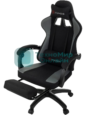 Кресло Zombie Weaver черный/серый, ткань, подголовник, подставка для ног