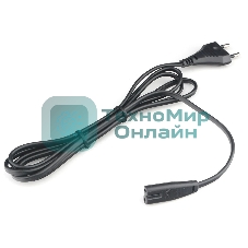 Шнур PowerCube ШВВП-АП 2*0,75 S52C7-250-2,5-1,8, черный, 1,8 м, S52 - C7, 2-pin