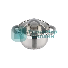 Кастрюля MALLONY Felicita нержавеющая сталь, со стеклянной крышкой, 2,9 л, d-18