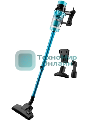 Пылесос вертикальный BRAYER BR4271 голубой, питание от сети, 185 Вт, уборка сухая, пылесборник 0.8 л