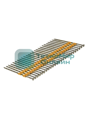 Гвозди Denzel для пнев. нейлера (крашен.), длина - 90 мм, диам. - 3,05 мм, 2000 шт.