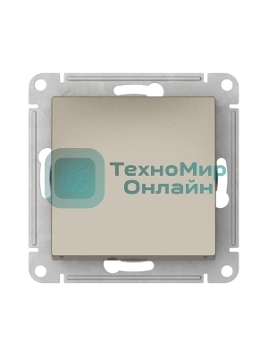 Кнопка нажимная сх.1, 10АХ, механизм SE AtlasDesign Шампань